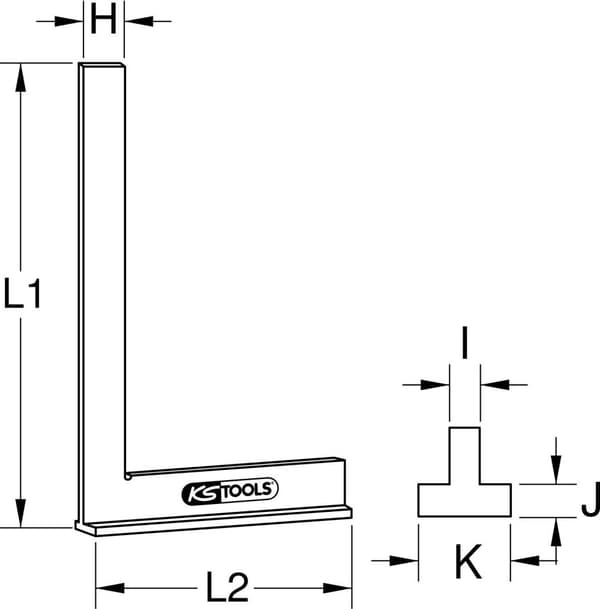 KS TOOLS stop firkantet, 300 mm (300.0274)