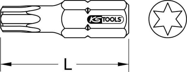 KS TOOLS 1/4" RUSTFRI STÅL bit TX, 25mm, T10 (910.2313)