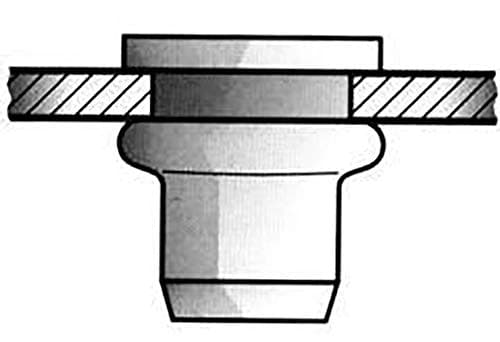 Blinde nittemøtrikker aluminium M 4 x 6 x 11 mm, 500 styk, (1433676)