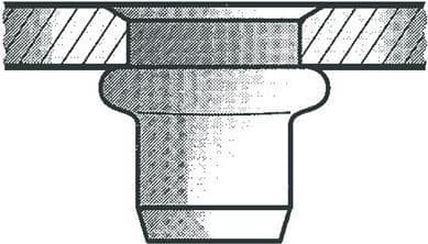 Blinde nittemøtrikker aluminium M 4 x 6 x 11 mm, 500 styk, (1433676)