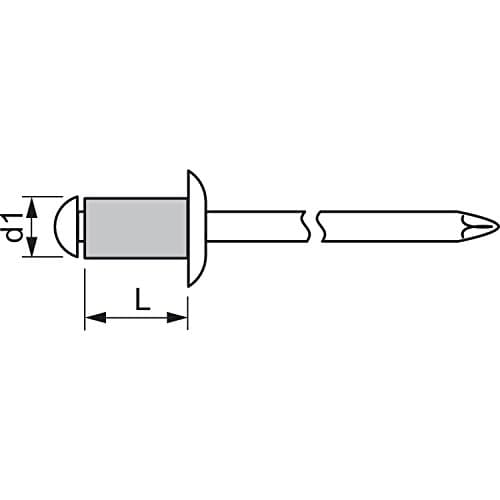 Gesipa blindnitte Al/A2 5x12mm stort hoved K14 KS 6,0-8,0mm (pakke med 250 stk.) (1433614)