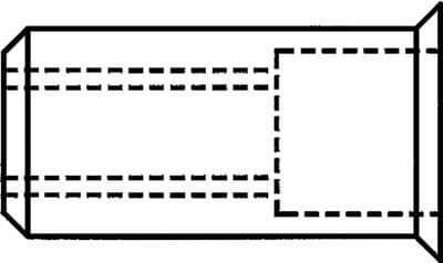 Blind nittemøtrik aluminium lille hoved M6 x 9 x 15,5 mm, 250 styk, (1433687)