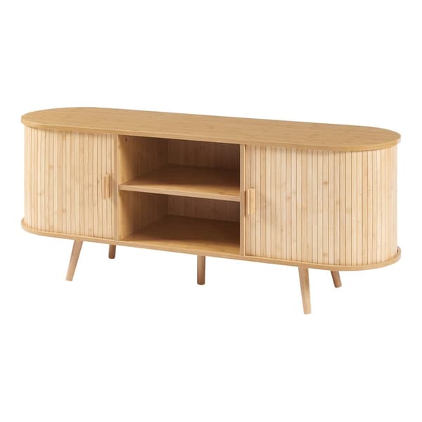 Tv-bänk Nordkapp 140x40x56 cm bambu [en.casa]
