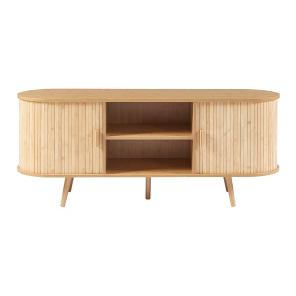 Tv-bänk Nordkapp 140x40x56 cm bambu [en.casa]