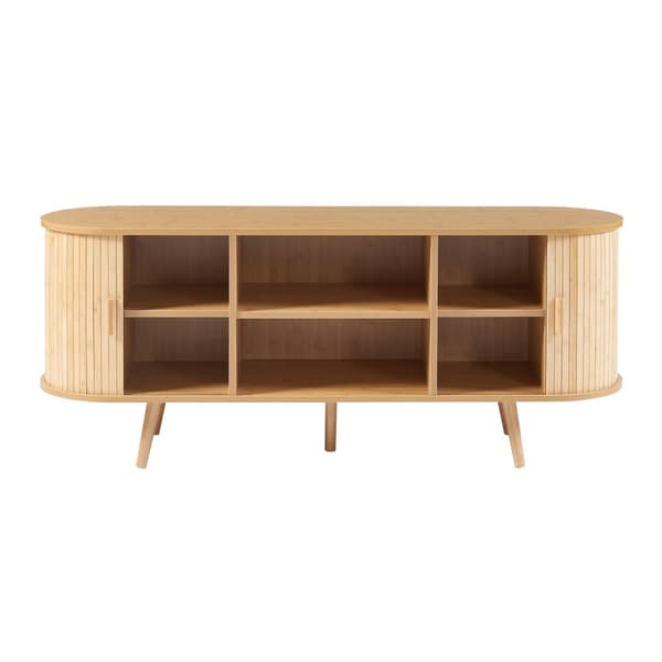 Tv-bänk Nordkapp 140x40x56 cm bambu [en.casa]