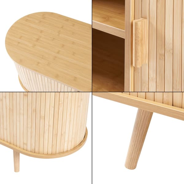 Tv-bänk Nordkapp 140x40x56 cm bambu [en.casa]