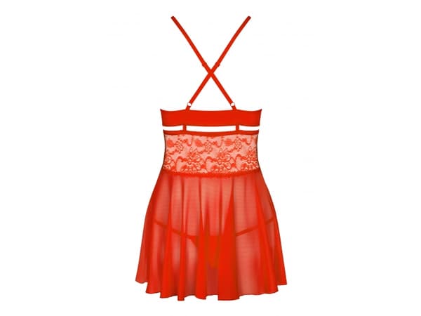 838-BAB-3 babydoll röd S/M