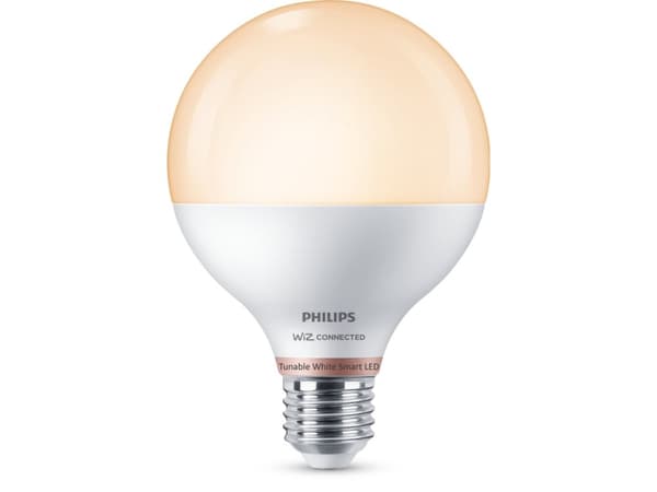 Philips Globlampa 11 W (motsvarar 75 W) G95 E27, Smart glödlampa, Vit, E27, G95, Vit, 2700 K