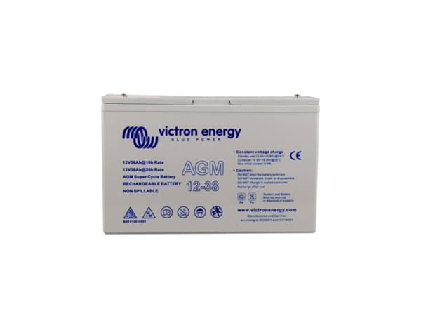 Victron Energy AGM Super Cycle 12V 38Ah Blybatteri 12 V 38 Ah Blyfleece (B x H x T) 267 x 175 x 77 mm M5 skruetilslutning Vedligeholdelsesfri