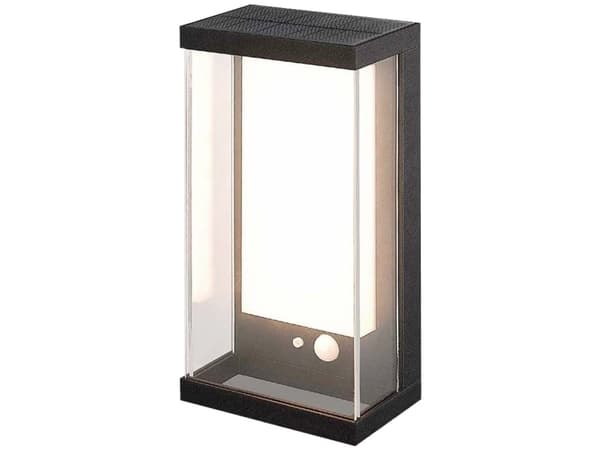 V-TAC 23032 VT-1193 Solcellsdriven utomhusvägglampa med rörelsesensor LED (RGB) 1 W Svart