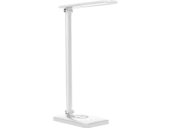 Orno ISIYO LED 7W bordslampa med induktiv laddare och USB, 390lm, 3000-4000-6000K, färgtemperaturförändring och dimring, vit