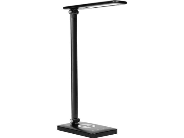 Orno ISIYO LED 7W bordslampa med induktiv laddare och USB, 390lm, 3000-4000-6000K, färgtemperaturförändring och dimring, svart