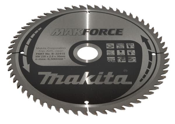 Makita B-32415, Puu, 23,5 cm, 3 cm, 6500 RPM, 2,8 mm, Makita
