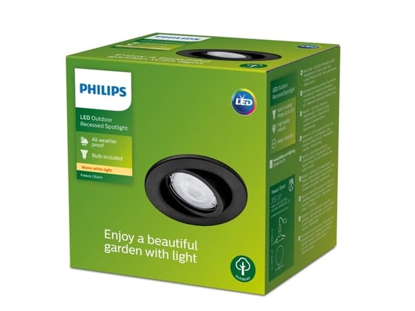 Philips 8720169266858, Spotlys, Sort, Rustfritt stål, IP23, Hage, Terrasse, II