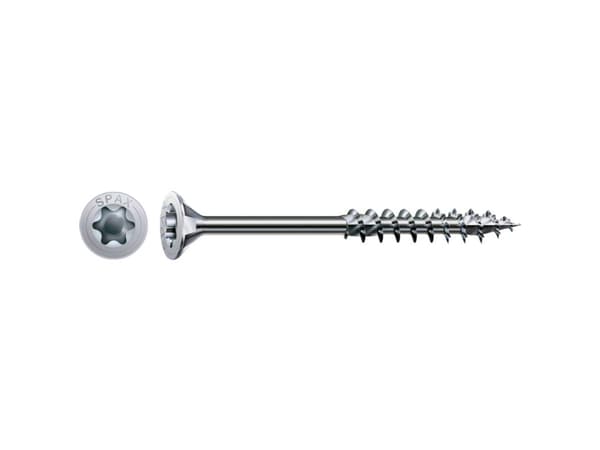 Spax -trä byggskruv försänkt huvud 8,0x180/80 T40 del gänga stål Wirox silver VE=50 (förpackning om 50) (0191010801805)