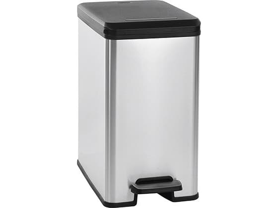 Curver Slim Bin 20L, 20 l, firkant, Plast, Sort, Sølv, Pedal, 250 mm