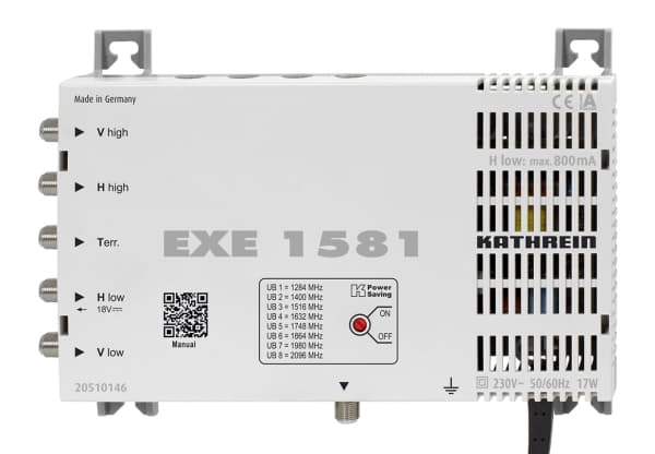 Kathrein KAT EXE 1581, 1 ingångar, 8 utgångar, 950 - 2150 MHz, 5 - 862 MHz, 11 dB, 35 dB
