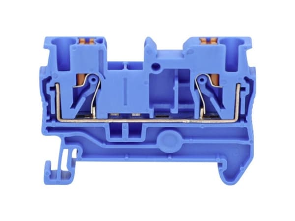 TRU COMPONENTS TC-JPT6 Blue Gennemgangsklemme 8.2 mm Lyntilslutning Poltal: 2 0.5 mm² 6 mm² Blå 1 stk