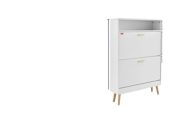 Skoskab, Flip Skuffer, Fritstående, 2 skuffer 29-37 tommer 2 Drawers 29-37in