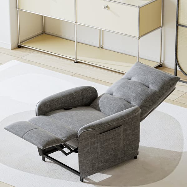 El-reclinerfåtölj Savukoski 102x58x81 cm mörkgrå [en.casa]