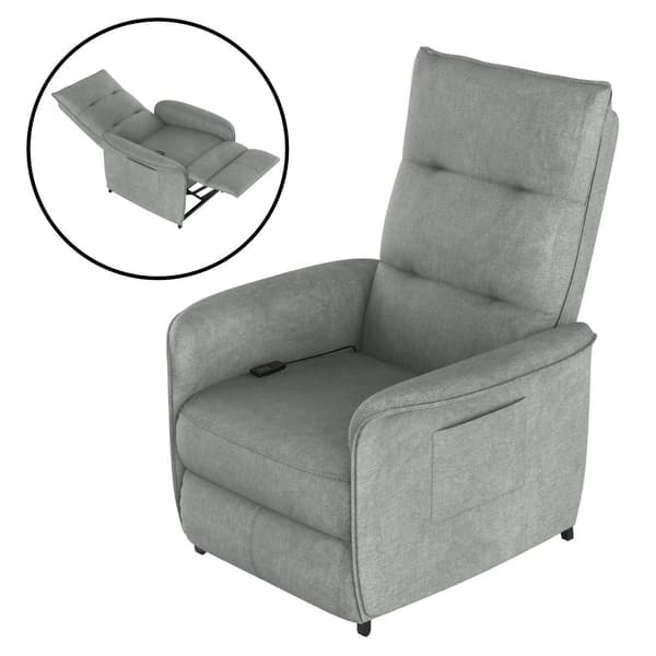 El-reclinerfåtölj Savukoski 102x58x81 cm mörkgrå [en.casa]