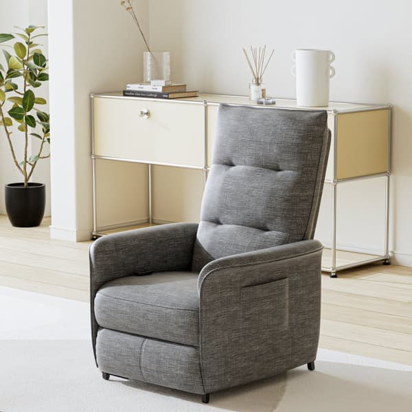 El-reclinerfåtölj Savukoski 102x58x81 cm mörkgrå [en.casa]