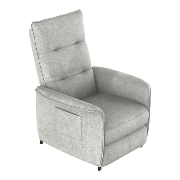 El-reclinerfåtölj Savukoski 102x58x81 cm ljusgrå [en.casa]
