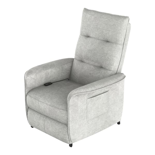 El-reclinerfåtölj Savukoski 102x58x81 cm ljusgrå [en.casa]