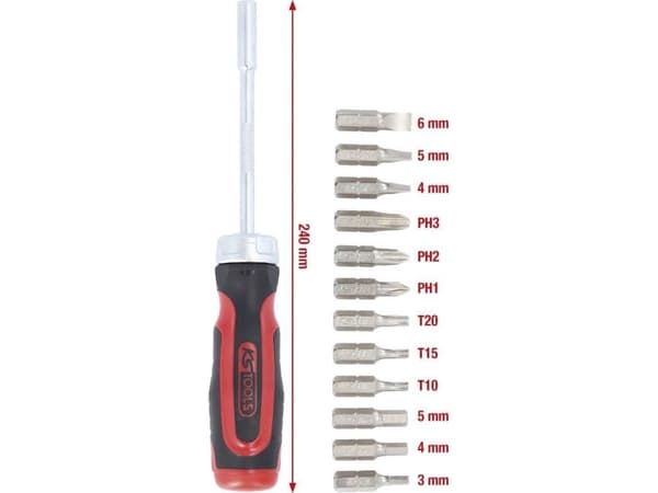 Slagskruvmejsel med bitar KS TOOLS 1/4&apos;&apos;