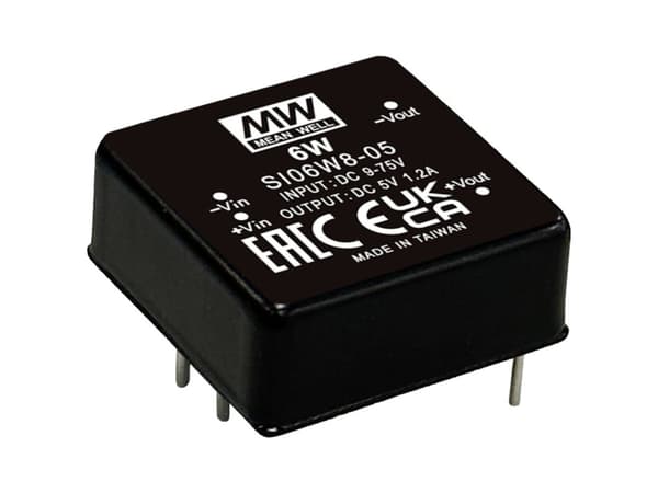 Mean Well SI06W8-09 DC/DC-muunnin, tulostus 48 V/AC 9 V 0,667 A 6 W Lähtöjen määrä: 1 x Sisältö 1 kpl