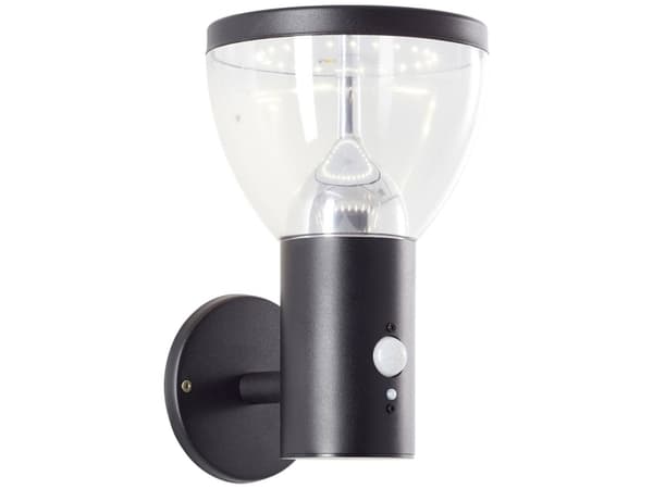 Brilliant Tulip G40410/06 Solcelle-udendørs vægbelysning med bevægelsessensor LED (RGB) 3 W Sort