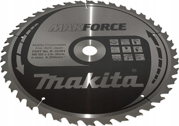 Makita B-32281, Trä, 35,5 cm, 3 cm, 4300 RPM, 3 mm, Makita