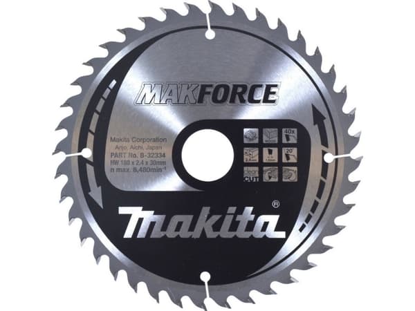Makita B-32334, Puu, 18 cm, 3 cm, 8480 RPM, 2,4 mm, Makita