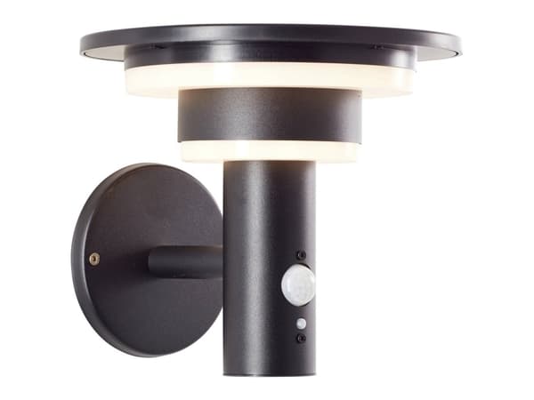 Brilliant Garvina G40405/06 Solcelle-udendørs vægbelysning med bevægelsessensor LED (RGB) 3 W Sort