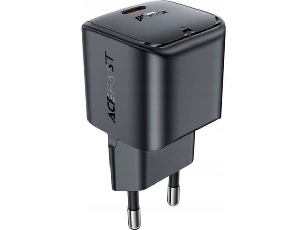 Acefast A77 Mini PD 30W GaN USB-C vegglader - svart