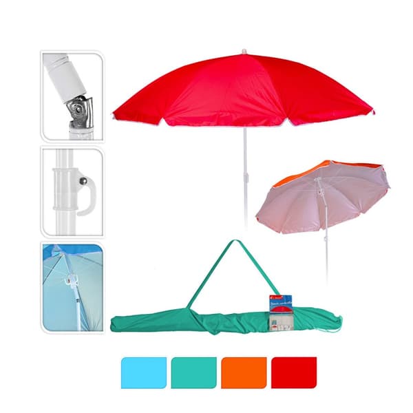 Napernyö Pro Beach Parasoll Justerbar Ø 160 cm - Högkvalitativt parasoll för stranden med justerbar höjd och 160 cm diameter.