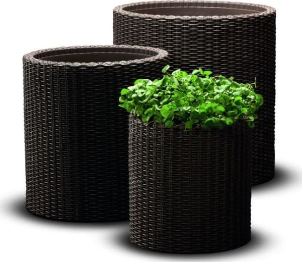 Keter LARGE CYLINGE PLANTER pyöreä potti viski punainen