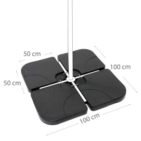 Parasollfot Aktive 50 x 7,5 x 50 cm Plast - Hållbar och stabil parasollfot i plast för din uteplats. Skyddar mot vinden.