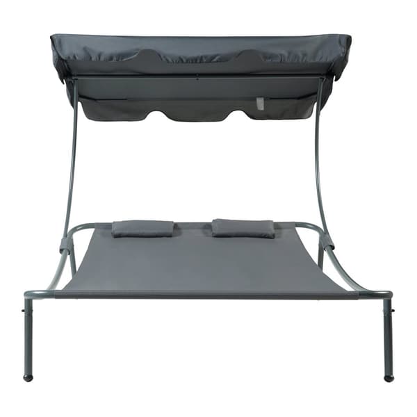 Dubbel solsäng Avigliano 200x173x146 cm stål grå [casa.pro]