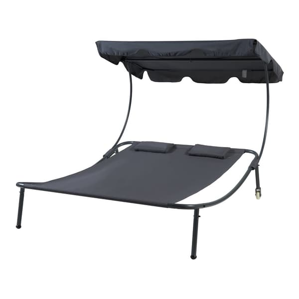 Dubbel solsäng Avigliano 200x173x146 cm stål grå [casa.pro]