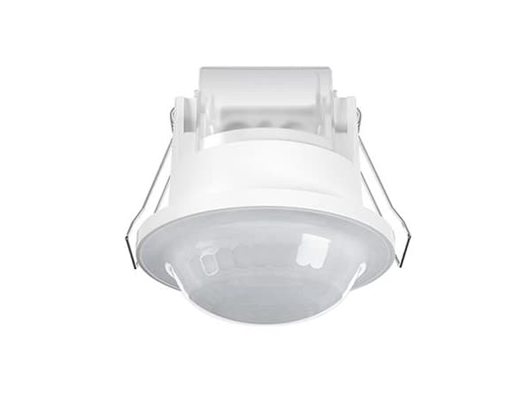 ESYLUX Kattoon asennettava läsnäolotunnistin BASIC EXPRESS PD 360° 08 IR 1C FM IP23 WH, kantama n. Ø 8 m, nollakohdan rele-toiminto