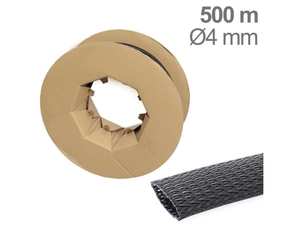 TRU COMPONENTS TC-12352524 T24CA034 Sukkajoustoletku musta polyesteri 1-6 mm 500 m