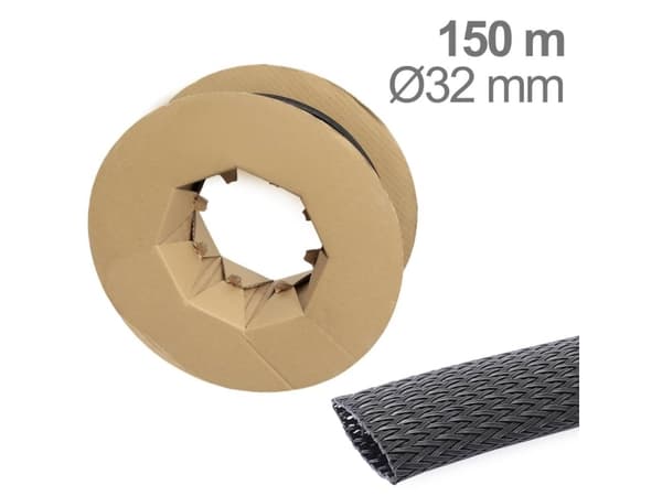 TRU COMPONENTS TC-12352556 T24CA042 Sukka joustava letku musta polyesteri 20-55 mm 150 m
