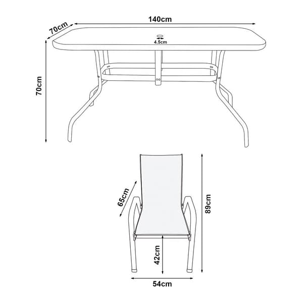 Matgrupp Aradeo bord och 6 stolar stål härdat glas svart [casa.pro]