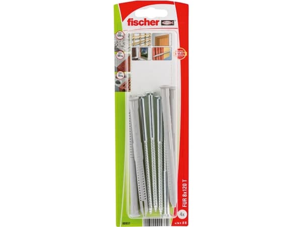 Fischer 90937, Kit med skruv och väggplugg, Tegel, Betong, ETA-13/0235, 4 styck