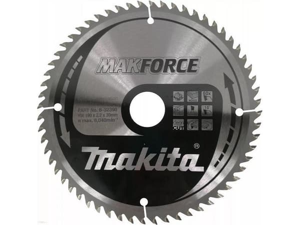 Makita MAKFORCE - Sirkelformet sagblad - for tre - 190 mm - 60 tenner