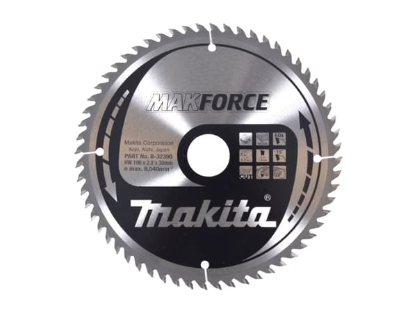 Makita MAKFORCE - Sirkelformet sagblad - for tre - 190 mm - 60 tenner
