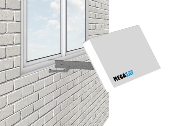 Megasat D4, 10,7 - 12,75 GHz, 1100 - 2150 MHz, 950 - 1950 MHz, 33 dBi, Horisontal/vertikal polarisering, Hvit