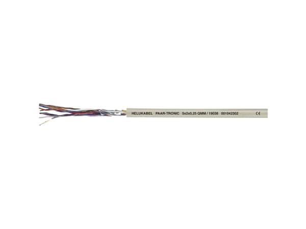 HELUKABEL PAAR-TRONIC, Pienjännitekaapeli, Harmaa, Polyvinyylikloridi (PVC), Polyvinyylikloridi (PVC), Cooper, 350 V