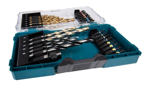 Makita - Spissett for skrutrekker og bor - for tre, metall, stein - bor, brad-punktsbit - 29 deler - heksagonal